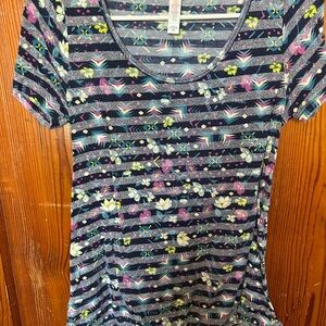 Floral Striped Women's Top
